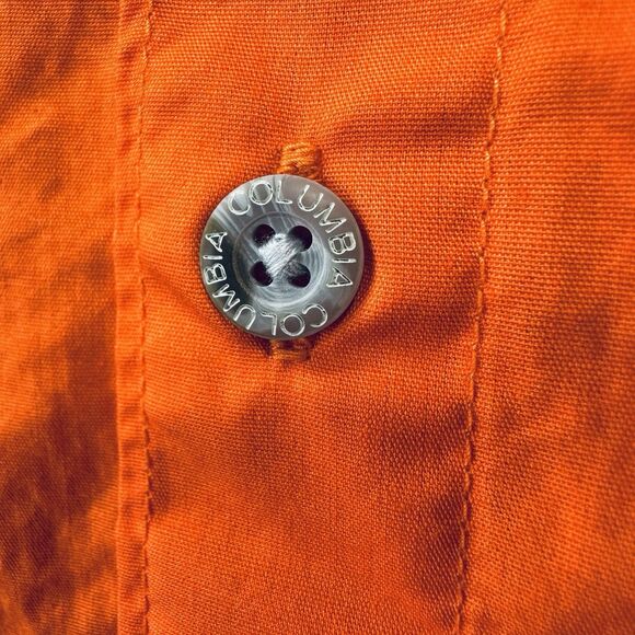 Columbia PFG Clemson Tigers Large Orange Short Sleeve Button Vented Embroidered - Picture 8 of 16